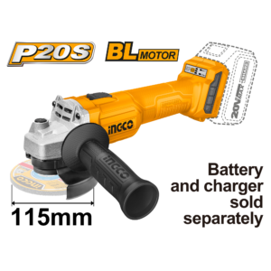 20V Brushless Cordless Angle Grinder - 9000 RPM, 115mm, M14 Spindle