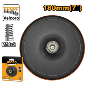 180mm Velcro Polishing Pad with M14 Flange P15C60 - PP Backing, For Wool Bonnets & Sandpaper