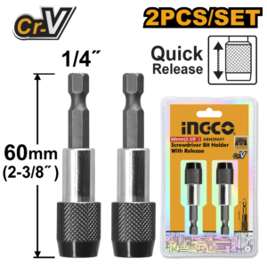 Screwdriver Bit Holder with Release – 60mm, 2pcs