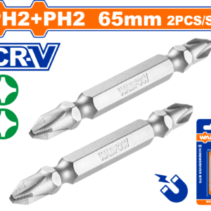 Double-End Screwdriver Bits PH2+PH2, 65mm, 2pcs