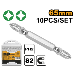10pcs PH2+PH2, 65mm Screwdriver Bit Set – S2 Steel