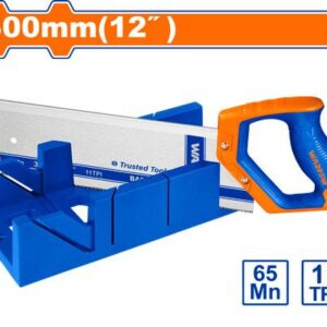 12" Mitre Box & Back Saw Set - 300mm Plastic Box + 11TPI Saw, New Handle, Paper Card