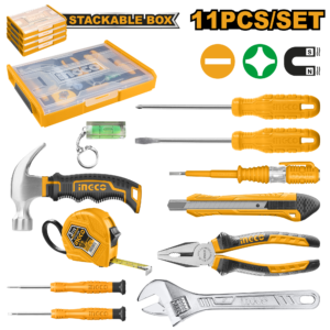 11-Piece Essential Household Tools Set in Stackable Box