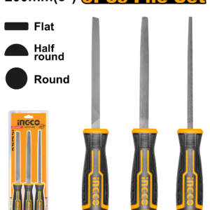 3-Piece T12 Steel File Set for Metalworking (8")