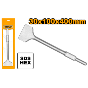 30x400x100mm Wide Flat Hex Chisel for Demolition Hammers