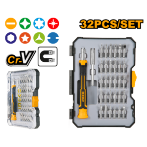 32-Piece Precision Screwdriver Set P10C120 - iPhone/iPad Compatible, 30 Bits + Swivel Handle