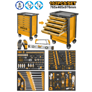 162-Piece Rolling 7-Drawer Tool Chest Set - 5" Casters, EVA Foam, Full Mechanic Kit