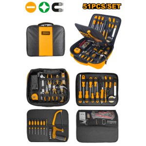 51-Piece Telecom & Electrical Tool Kit C4 - 40W Soldering + Multimeter + Canvas Bag