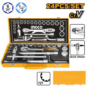 24 Pcs 1/2″ Socket Set