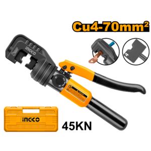 45kN Hydraulic Crimping Tool - Cu 4-70mm² Hex Dies, 11mm Stroke, BMC + 9 Dies