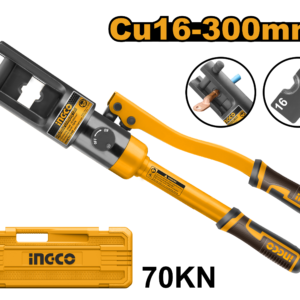 70kN Hydraulic Cable Crimper - Cu 16-300mm², 18mm Stroke, 11 Hex Dies + BMC