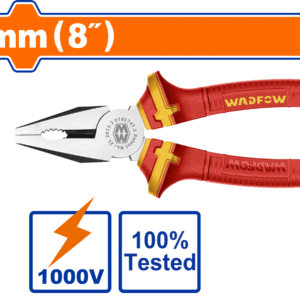 8" 1000V Insulated Combo Pliers - GS Tested, Black Finish, Half Blister
