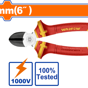 6" 1000V Insulated Diagonal Cutters - Tested, Black Finish, Half Blister