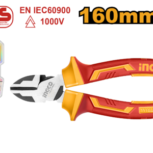 6" VDE High-Leverage Insulated Diagonal Pliers - 1000V GS, Black Polish