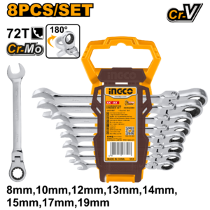 8 Pcs Flexible Ratchet Spanner Set