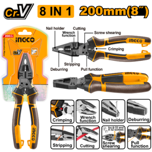 8-in-1 Multi-Function Combination Pliers with Teflon Coating
