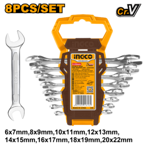 8-Piece Double Open End Wrench Set (6-22mm)