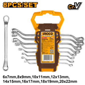 8-Piece Offset Ring Spanner Set (6-22mm)