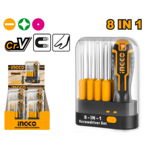 9-Piece Interchangeable Screwdriver Set with Tack Remover