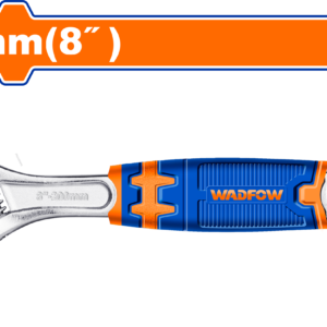 8" (200mm) Adjustable Wrench - 0-30mm Opening, Carbon Steel, Cushioned Handle