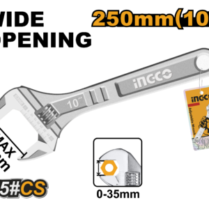 10" (250mm) Adjustable Wrench - 0-35mm Opening, Basic Card Pack