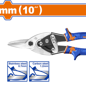 10" Straight-Cut Aviation Snips - ≤1.2mm Steel, Ergonomic Bi-Material Handle