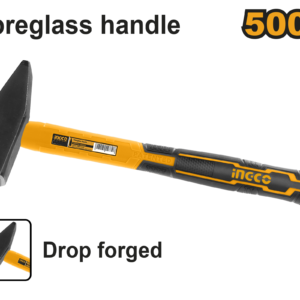 500g Heavy Machinist Hammer P6C24 - 45# Carbon Heat-Treated, Fiberglass Grip