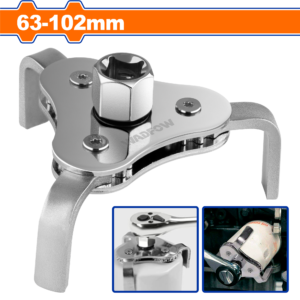 3-Jaw Universal Oil Filter Wrench - 63-102mm, 3/8"-1/2" Drive, Reversible, 350g