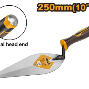 10" Gauging/Margin Brick Trowel - 250mm, 9.5mm Rod, Soft Handle