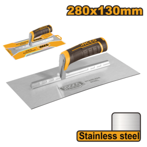 280x130mm Stainless Steel Plastering Trowel with Ergonomic Handle