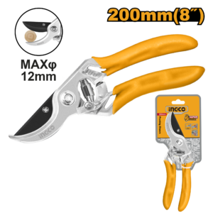 8.5" Bypass Pruning Shears - SK5 Blade, 12mm Cut, Non-Slip Handle, Blister Card
