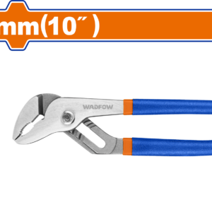 10" Wide-Jaw Pump Pliers - 50mm Capacity, Anti-Rust Polish, Plastic Grip