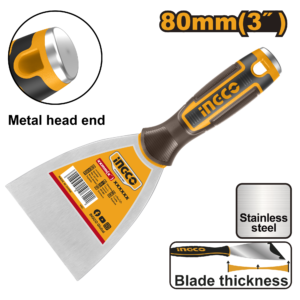 3" Stainless Putty Scraper - 80mm, Fine Polish, Ergonomic Handle