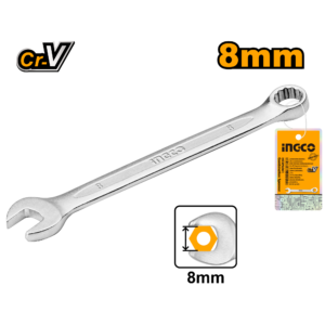 8mm Chrome Vanadium Combination Spanner on Plastic Hanger