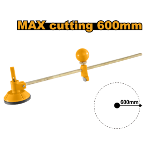 6-Blade Compass Glass Cutter P2C40 - YG6X Carbide, 60cm Dia, Rubber Suction + Metal Ruler
