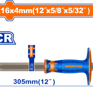 12" Pointed Concrete Chisel - 16mm x 305mm, 40Cr Powder-Coated, New Handle
