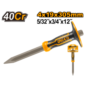 12" Concrete Chisel P6C24 - 19mm x 305mm, 40Cr Powder Coat, Premium Handle