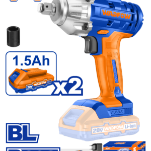 20V Brushless 1/2" Cordless Impact Wrench - 300Nm, 0-2300RPM, LED + 2x1.5Ah Batteries