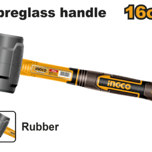 16oz/450g Rubber Mallet - Non-Marring, Fiberglass Unique Handle