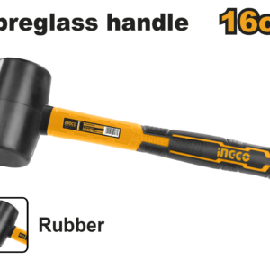 16oz Rubber Hammer P6C24 - Standard Black Head, Fiberglass, Label