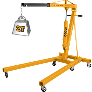 2-Ton Folding Hydraulic Engine Crane - 25-2000mm Lift, 1750x1040x1486mm, 2-Carton Set