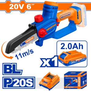 20V 6" Brushless Cordless Pruner Saw - 11m/s, Auto-Lube, 2.0Ah Kit + Wrench