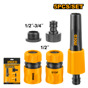 5-Piece Garden Hose Nozzle and Connector Set