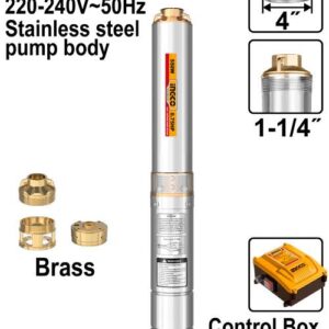 0.75HP 4" Deep Well Submersible Pump, 64m Head, 6.7m³/h Flow