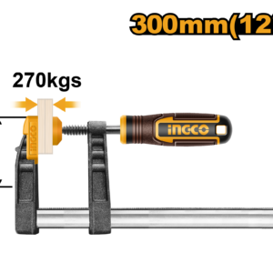 80x300mm F-Clamp 270kg - 6x22mm Heavy Rail, 13.5mm Screw