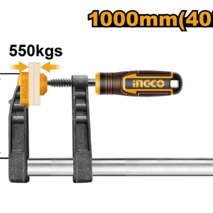 140x1000mm F-Clamp 550kg - 10x35mm Extra-Heavy Rail, 17.8mm Screw