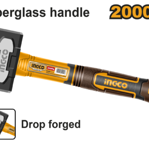 2000g Heavy-Duty Stoning Hammer - Drop-Forged, Three-Color Fiberglass Grip