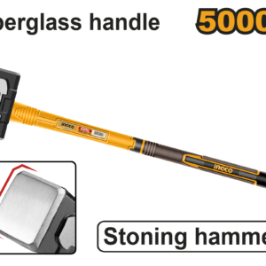 5kg Pro Stoning Hammer - Innovated Head, 45# Heat-Treated, Fiberglass
