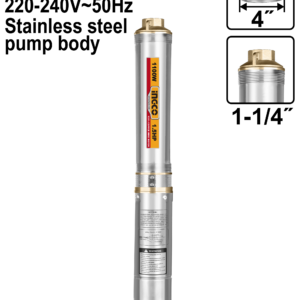 1.5HP High-Head 4" Deep Well Pump – 1100W, 112m Max Lift, 6m³/h, 14-Stage SS + Brass