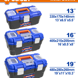 3-Piece Stackable Plastic Tool Box Set (13", 16", 19")